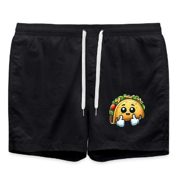 Mignon Taco Cartoon Cuisine mexicaine - Short de bain - noir - Devant - AI Model Male 185 light (185cm)
