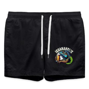 Leguan Bier - Badeshorts - Schwarz - Vorne - AI Model Male 185 light (185cm)