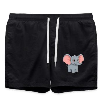 Dessin animé animalier éléphant - Short de bain - noir - Devant - AI Model Male 185 light (185cm)