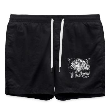 Buen Camino 2025, Scallop, Santiago - Swim Trunks - black - Front - AI Model Male 185 light (185cm)