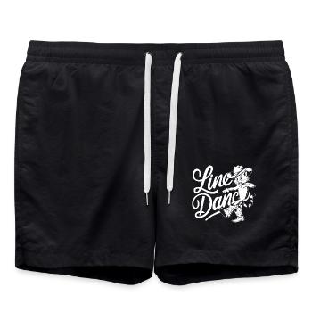 Danse en ligne chat J’aime les chats et danse en ligne - Short de bain - noir - Devant - AI Model Male 185 light (185cm)