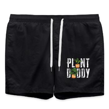 Plant Daddy Zimmerpflanzen Garten Blumen Liebe - Badeshorts - Schwarz - Vorne - AI Model Male 185 light (185cm)