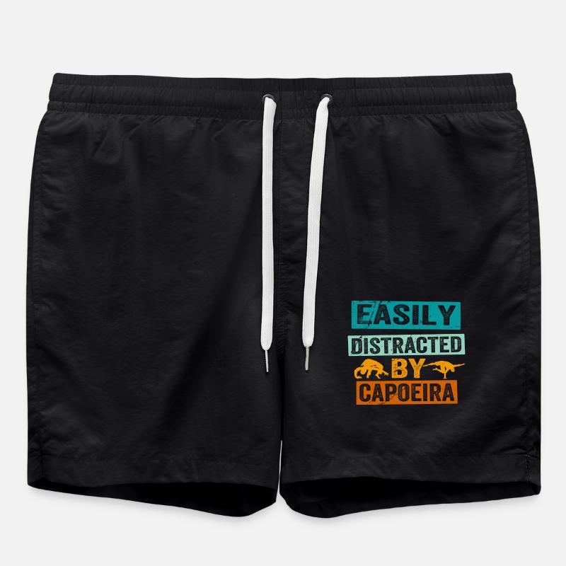 Easily distracted by Capoeira - Swim Trunks - black