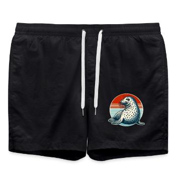Robbe Seehund - Badeshorts - Schwarz - Vorne - AI Model Male 185 light (185cm)