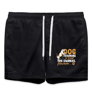 Dog Trainer, School, Pet Care, Dog Training - Swim Trunks - black - Front - AI Model Male 185 light (185cm)