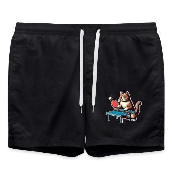 Chat de ping-pong - Short de bain - noir - Devant - AI Model Male 185 light (185cm)