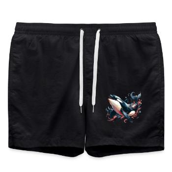 Orca Killer Whale - Swim Trunks - black - Front - AI Model Male 185 light (185cm)