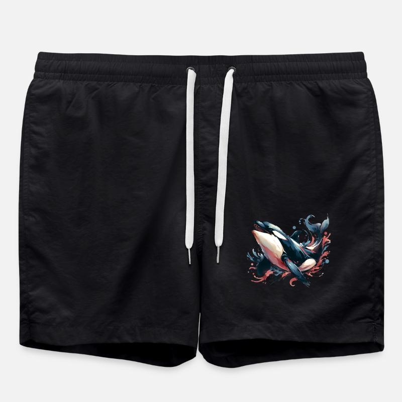 Orca Killer Whale - Swim Trunks - black