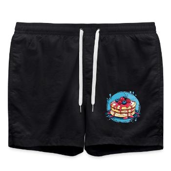 Crêpes aux baies - Short de bain - noir - Devant - AI Model Male 185 light (185cm)
