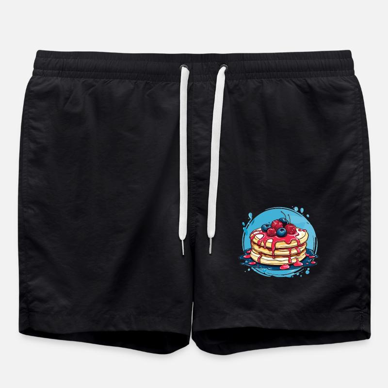 Pancakes with berries - Swim Trunks - black