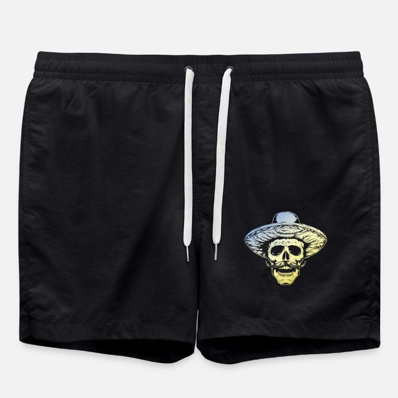 Mexican Skull - Swim Trunks - black