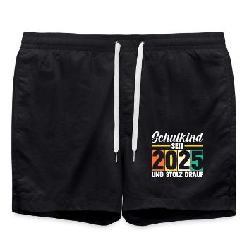 Kita Abschied Erste Klasse Einschulung 2025 - Badeshorts - Schwarz - Vorne - AI Model Male 185 light (185cm)