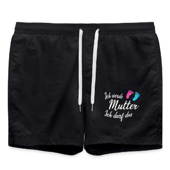 Ich werde Mutter Ich darf Das - Badeshorts - Schwarz - Vorne - AI Model Male 185 light (185cm)