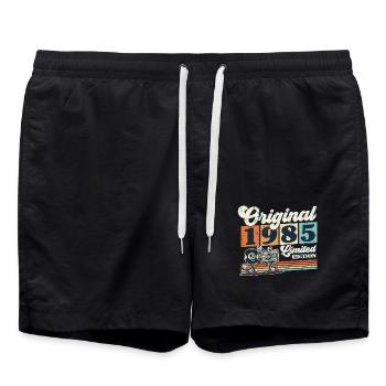 40e anniversaire 40 ans Né 1985 Homme Femme - Short de bain - noir - Devant - AI Model Male 185 light (185cm)