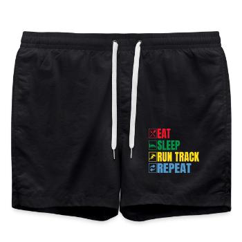 Track And Field Athletes Eat Sleep Run Track - Swim Trunks - black - Front - AI Model Male 185 light (185cm)