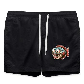 Poisson - Short de bain - noir - Devant - AI Model Male 185 light (185cm)