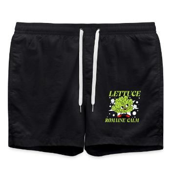Laitue romaine calme – Salade amusante - Short de bain - noir - Devant - AI Model Male 185 light (185cm)