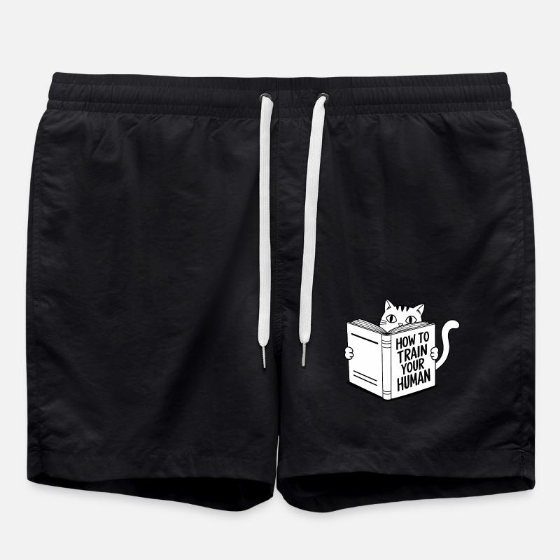 Funny Cat - Swim Trunks - black