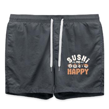Sushi Lover Sushi Me Happy Sushi - Swim Trunks - anthracite - Front - AI Model Male 185 light (185cm)