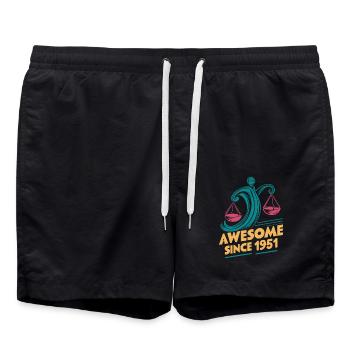 Libra Zodiac Birthday Awesome Since 1951 - Swim Trunks - black - Front - AI Model Male 185 light (185cm)