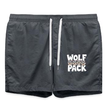 Wolf Gruppen Design Wolf Pack - Badeshorts - Anthrazit - Vorne - AI Model Male 185 light (185cm)