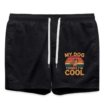 Dachshund my dog thinks I'm cool - Swim Trunks - black - Front - AI Model Male 185 light (185cm)