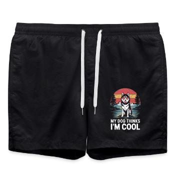Siberian Husky My Dog Thinks I'm Cool - Swim Trunks - black - Front - AI Model Male 185 light (185cm)