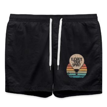 Hot Air Balloon Inspiration: Elevate Your Spirit - Swim Trunks - black - Front - AI Model Male 185 light (185cm)