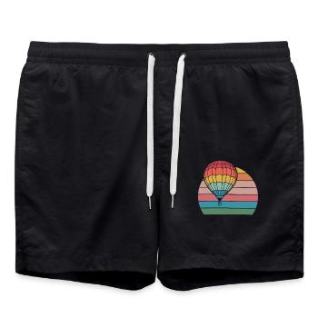 Hot Air Balloon Retro Sunset - Swim Trunks - black - Front - AI Model Male 185 light (185cm)