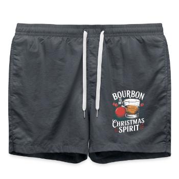 de Noël Bourbon Style Vintage - Short de bain - charbon - Devant - AI Model Male 185 light (185cm)