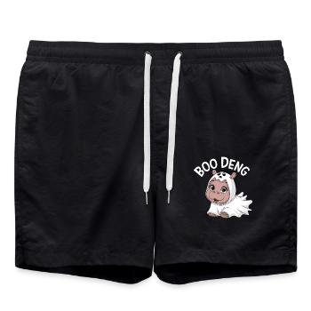 Boo Deng Funny Halloween Costume Hippo - Swim Trunks - black - Front - AI Model Male 185 light (185cm)
