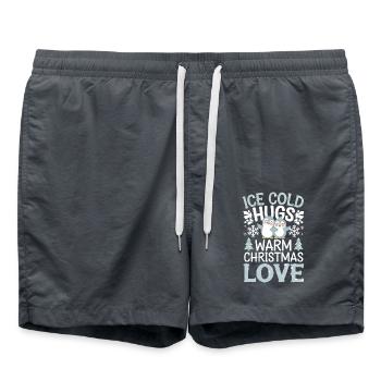 Eiskalte Umarmungen, Warme Weihnachtsliebe, - Badeshorts - Anthrazit - Vorne - AI Model Male 185 light (185cm)