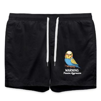 Avertissement Passif Agressif Perruche Comic - Short de bain - noir - Devant - AI Model Male 185 light (185cm)