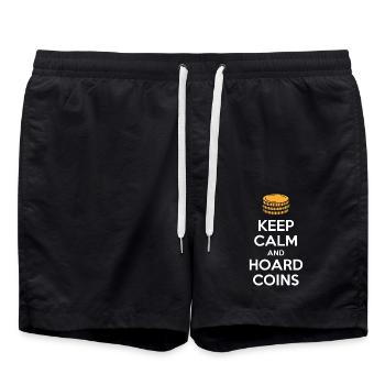 Restez calme et accumulez des pièces de monnaie - Short de bain - noir - Devant - AI Model Male 185 light (185cm)