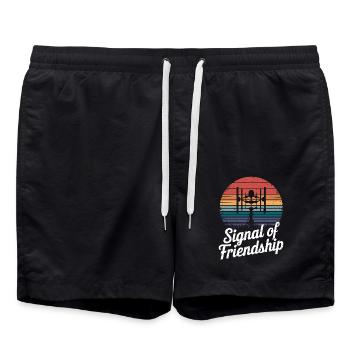 Signal Der Freundschaft Ham Radio Amateur Radio - Badeshorts - Schwarz - Vorne - AI Model Male 185 light (185cm)