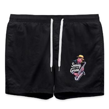 Swing Into The Groove Jazz Saxophone - Short de bain - noir - Devant - AI Model Male 185 light (185cm)
