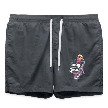Swing Into The Groove Jazz Saxophone - Swim Trunks - anthracite - Front - AI Model Male 185 light (185cm)
