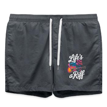Jazz: Life's A Riff Mit Gitarre - Badeshorts - Anthrazit - Vorne - AI Model Male 185 light (185cm)