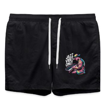 Jazz Vibes Only Musiker Piano Kunst - Badeshorts - Schwarz - Vorne - AI Model Male 185 light (185cm)