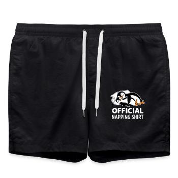 Official Penguin Slumber Shirt - Swim Trunks - black - Front - AI Model Male 185 light (185cm)