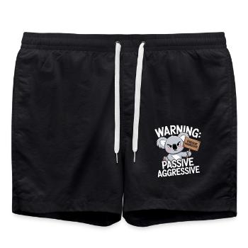 Warning: Passive Aggressive Koala - Swim Trunks - black - Front - AI Model Male 185 light (185cm)