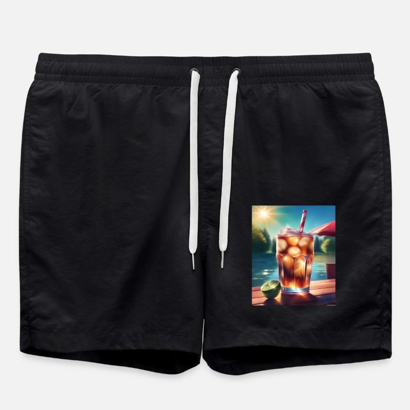 Kaltes Cola-Getränk - Badeshorts - Schwarz