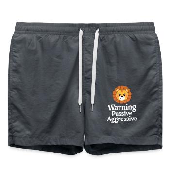 Avertissement Lion passif agressif - Short de bain - charbon - Devant - AI Model Male 185 light (185cm)
