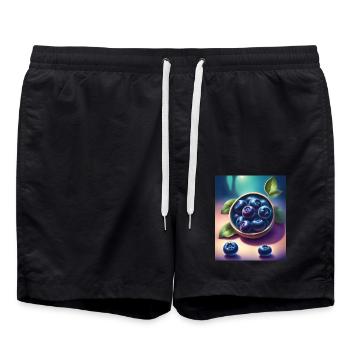 Yummy blueberries - Swim Trunks - black - Front - AI Model Male 185 light (185cm)