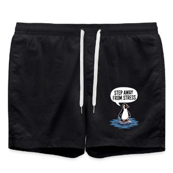 Pingouin : il suffit de se déconnecter - Short de bain - noir - Devant - AI Model Male 185 light (185cm)