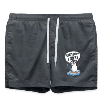 Le pingouin s’éloigne du stress - Short de bain - charbon - Devant - AI Model Male 185 light (185cm)