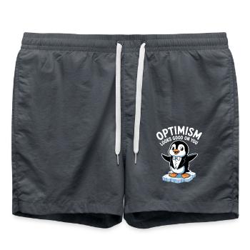 L’optimisme vous convient bien Pingouin - Short de bain - charbon - Devant - AI Model Male 185 light (185cm)