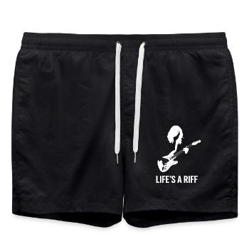 Guitar Player - Life’s a Riff Artwork - Short de bain - noir - Devant - AI Model Male 185 light (185cm)