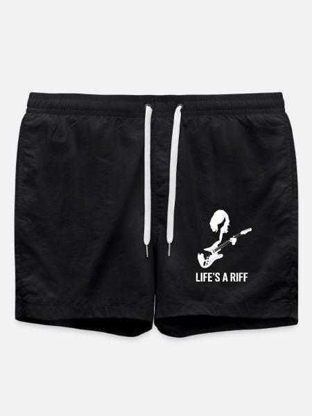 Guitar Player - Life's a Riff Artwork - Swim Trunks - black