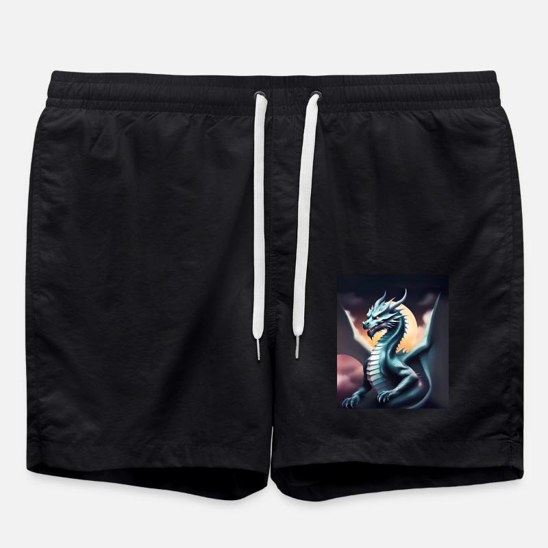 Dragon gris - Short de bain - noir